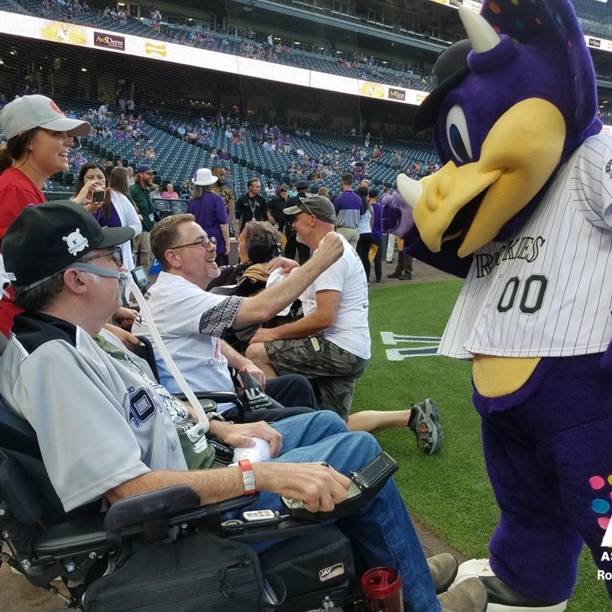 Rockies Game with ALS Heroes on the field